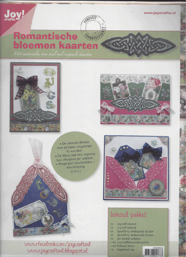 joy craft romantische bloemen kaarten pakket 9100/0004