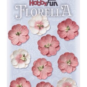 FLORELLA Bloemen uit moerbijpapier, 2,5 cm, hortensia, buidel met 10 st 3866 042