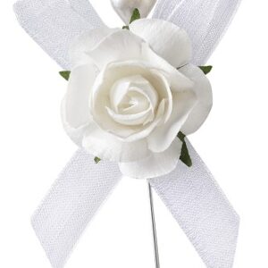 Rozensteker met hart, 3 cm, wit, 10 st. 3865210