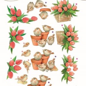 3D Knipvel - Jeanines Art - Garden Classics - Tulips & Birds CD10835