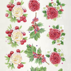 3D Knipvel - Jeanines Art - Christmas Classics - Rose Jeanines Art CD10884