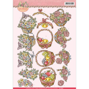 3D Knipvel - yvonne creations - Get Well Soon - fruit basket Yvonne Creations CD10898