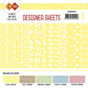 Card Deco - Designer Sheets -Sweet Pet-geel Yvonne Creations CDDSGL004
