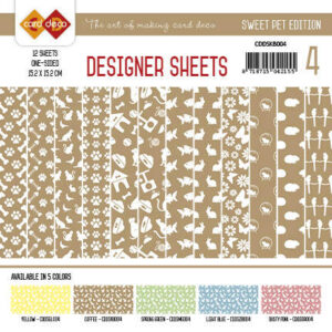 Card Deco - Designer Sheets - Sweet Pet-Koffiebruin Yvonne Creations CDDSKB004