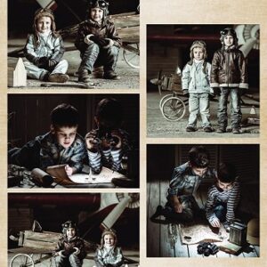 NEVI057 Decoupage sheet vintage playing friends