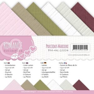 Marieke Romance linnen karton 13.5 x 27 cm 6 kl 24 st PM-4K-10004