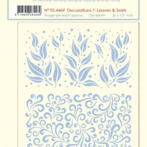 LeaCrea Templates Stencil decorations 7 leaves and swirls 95.4469