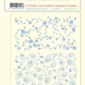 LeaCrea Templates Stencil decorations 8 Squares and Paisleys 95.4476