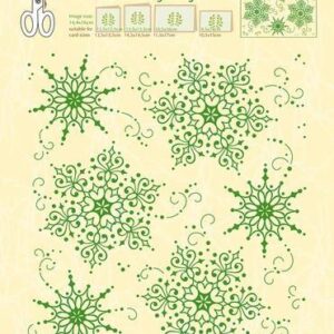 35.3837 Embossing folder background Snow medaillon 14.4x16cm Leane Creatief 35.3837