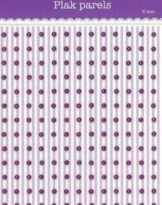 Plak Parels Paars 3mm 195 stuks op een kaartje- self adhesives 1452-003