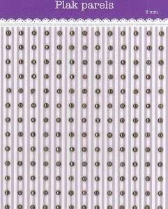 Plak Parels Bruin 3mm 195 stuks op een kaartje- self adhesives 1452-009