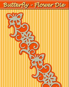 HSDJ009 Hobby Solutions Die Cut Butterfly-flower border 30x135mm