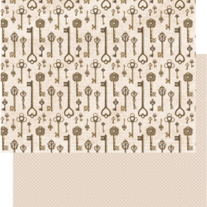 RP0202 Scrap dubbelzijdig 200gr 12x12 My Rose Garden Collection Garden keys