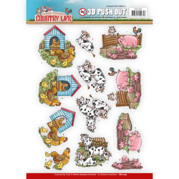 Push Out - Yvonne Creations Country Life Farm Animals SB10247