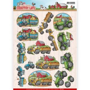3D Knipvel - Yvonne Creations - Country Life - Tractors CD11061