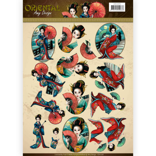 3D Knipvel - Amy Design Oriental - Geishas Amy Design CD11076