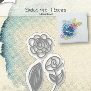 Joy! stencil sketch art - flowers 6002/1035