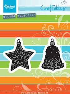 Craftables stencil Tiny's ornaments star & bell CR 1382
