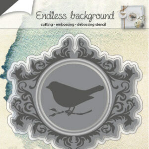 6002/0573 Snij-/Embos/Debos stencil endless background with bird