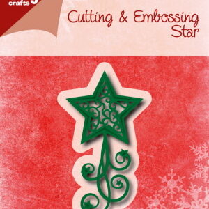 6002/0762 Snij-embosstencil - Kerstster met swirls