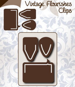 6003/0071 Vintage flourishes Clips 65x45mm