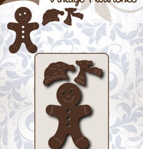 6003/0076 Vintage flourishes - Snijstencil Gingerbread mannetje