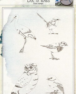 6410/0431 Clear stempel - Vogels d.m.v. lijnen trekken