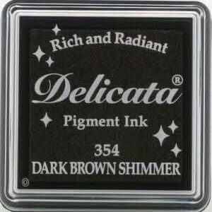 DE-SML-354 Delicata small inkpads Dark brown shimmer