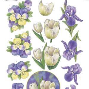 3D Knipvel - Jeanine's Art - Purple Spring flowers CD11113