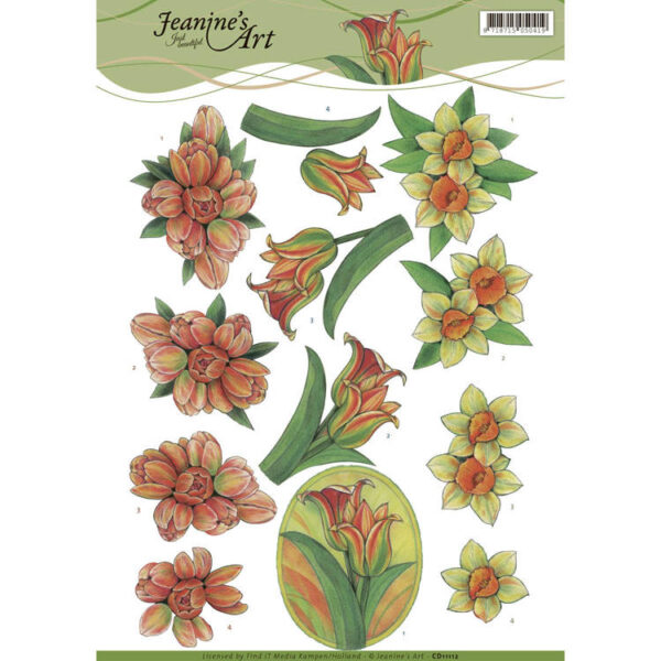 3D knipvel Jeanine's Art - Yellow Spring Flowers cd11112
