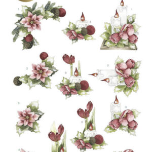 SB102683D Push Out - Precious Marieke - Merry and Bright Christmas - Candles in Red