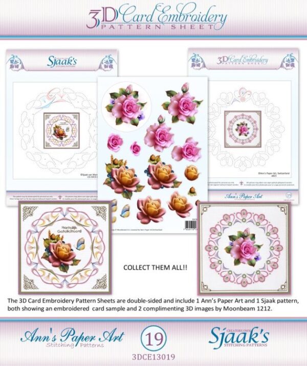 3D knipvel - Ann's Paperart - 3D Card Embroidery Pattern Sheet #19 with Ann & Sjaak