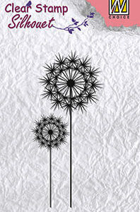 Clear stamps flower silhouettes "flower-8" Nellie Snellen SIL014 85x 37 mm