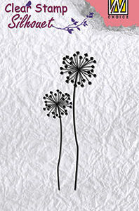 Clear stamps flower silhouettes "flower-9" Nellie Snellen SIL015 85 x 29 mm