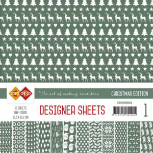 Card Deco - Designer Sheets - Christmas Edition - kerstgroen Card Deco CDDSKG001