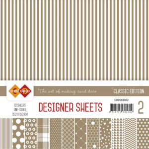 Card Deco - Designer Sheets - Classic Edition- koffiebruin Card Deco CDDSKB002
