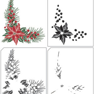 LCS006 Layere stamps with position edge Christmas corner-1 70x80mm