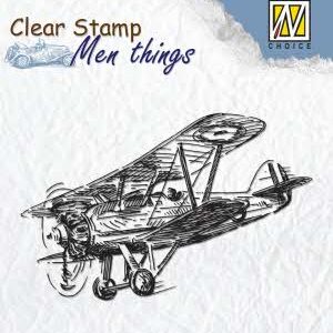 CSMT004 Clear stamps men things aeroplane