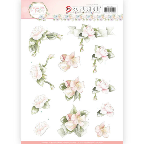 3D Pushout - Precious Marieke - Flowers in Pastels - Believe in Pink SB10285