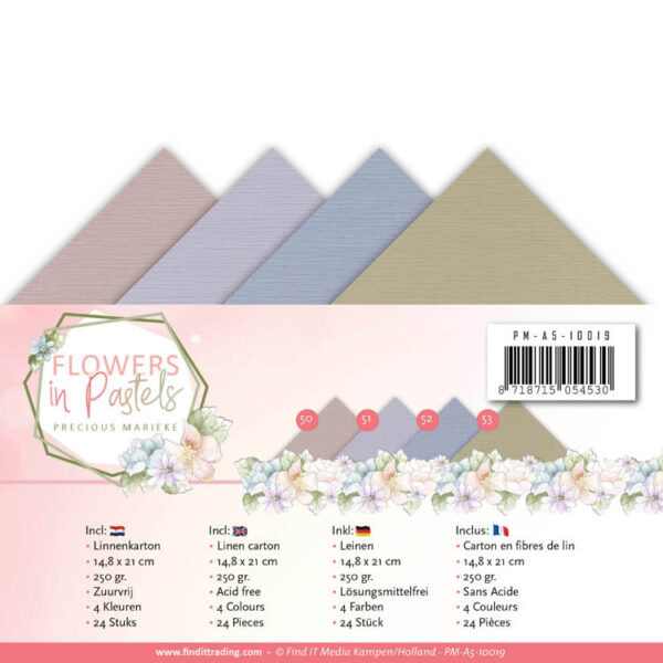 Linnenpakket - A5 - Precious Marieke - Flowers in Pastels  PM-A5-10019