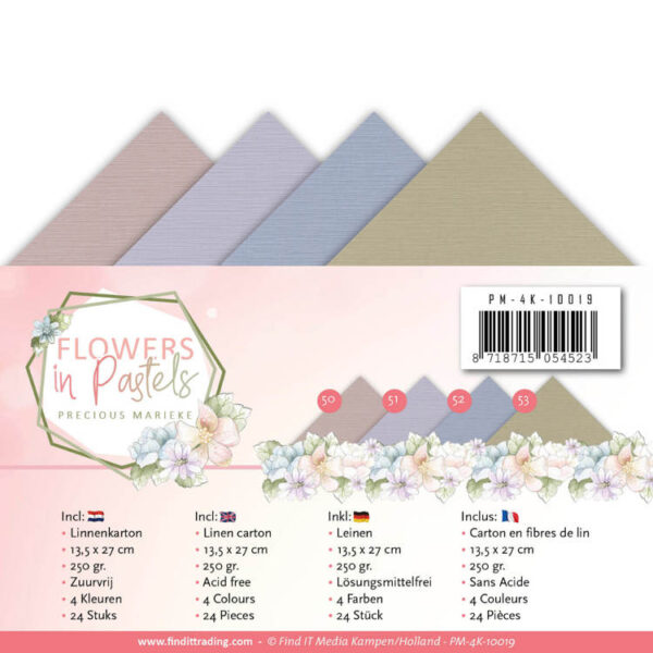 Linnenpakket - 4K - Precious Marieke - Flowers in Pastels  PM-4K-10019