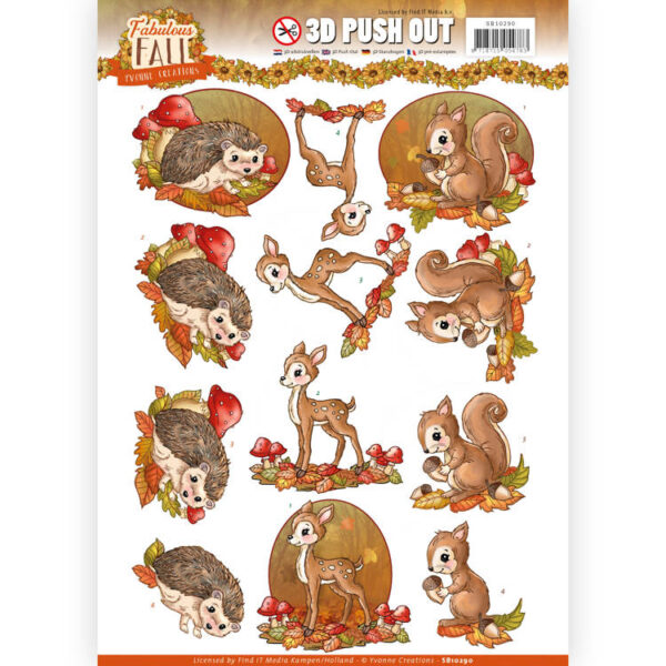 3D Push Out - Yvonne Creations - Fabulous Fall - Fabulous Animals  SB10290