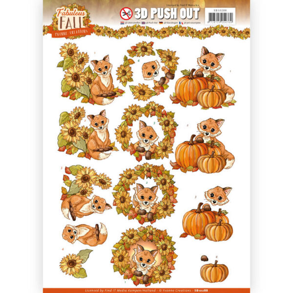3D Push Out - Yvonne Creations - Fabulous Fall - Fabulous Foxes  SB10288