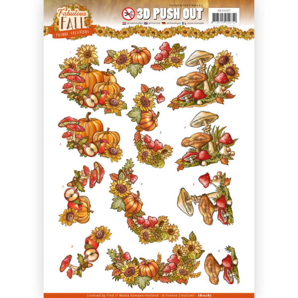 3D Push Out - Yvonne Creations - Fabulous Fall - Fall Bouquets SB10287