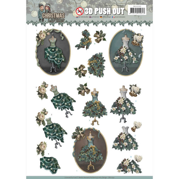 3D Pushout - Amy Design - Christmas Wishes - Well Dressed SB10293