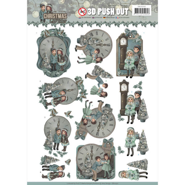 3D Pushout - Amy Design - Christmas Wishes - 12 O'Clock  SB10292