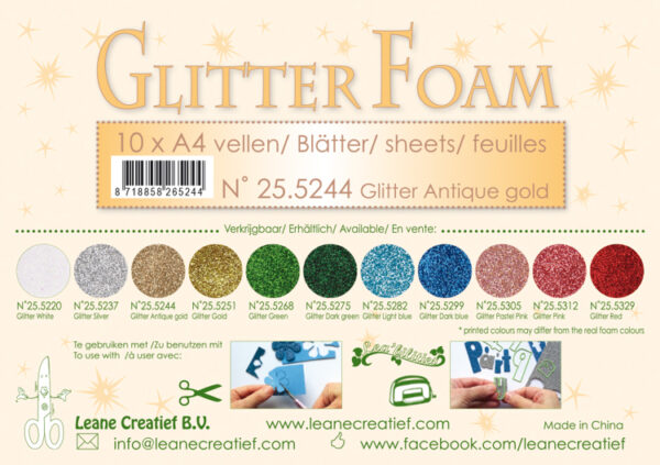 25.5244 Glitter foam sheets A4 Glitter Antique Gold 1 sheet