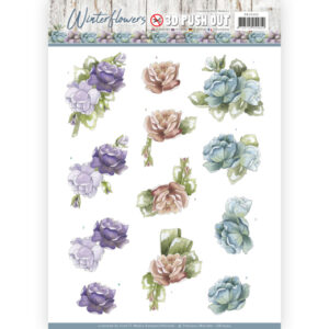 3D Pushout - Precious Marieke - Winter Flowers - Roses  SB10302
