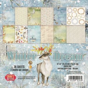 CPB-WDR15 WINTER DREAM Small Paper Pad 6x6" , 36 sheets,190 gsm