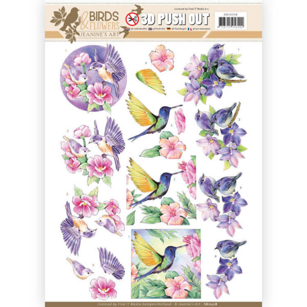 3D Pushout - Jeanine's Art - Birds and Flowers - Tropical birds SB10318